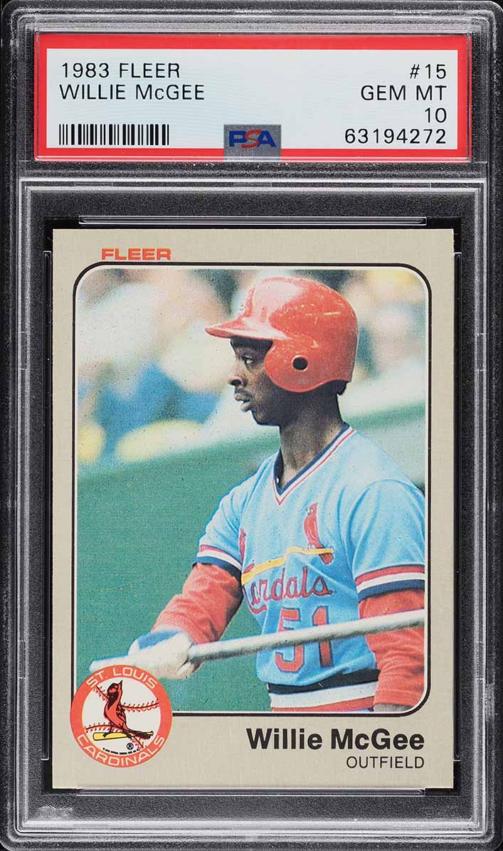 1983 Fleer Willie McGee ROOKIE #15 PSA 10 GEM MINT