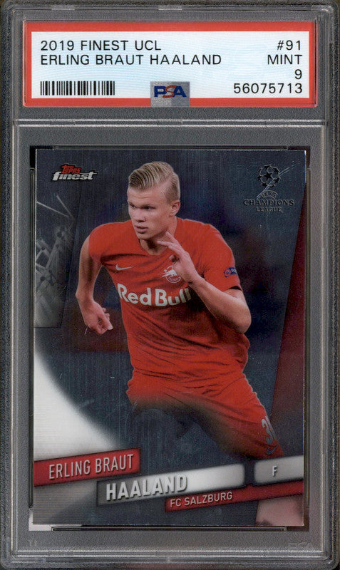 2019 Finest UCL #91 Erling Braut Haaland RC Rookie PSA 9