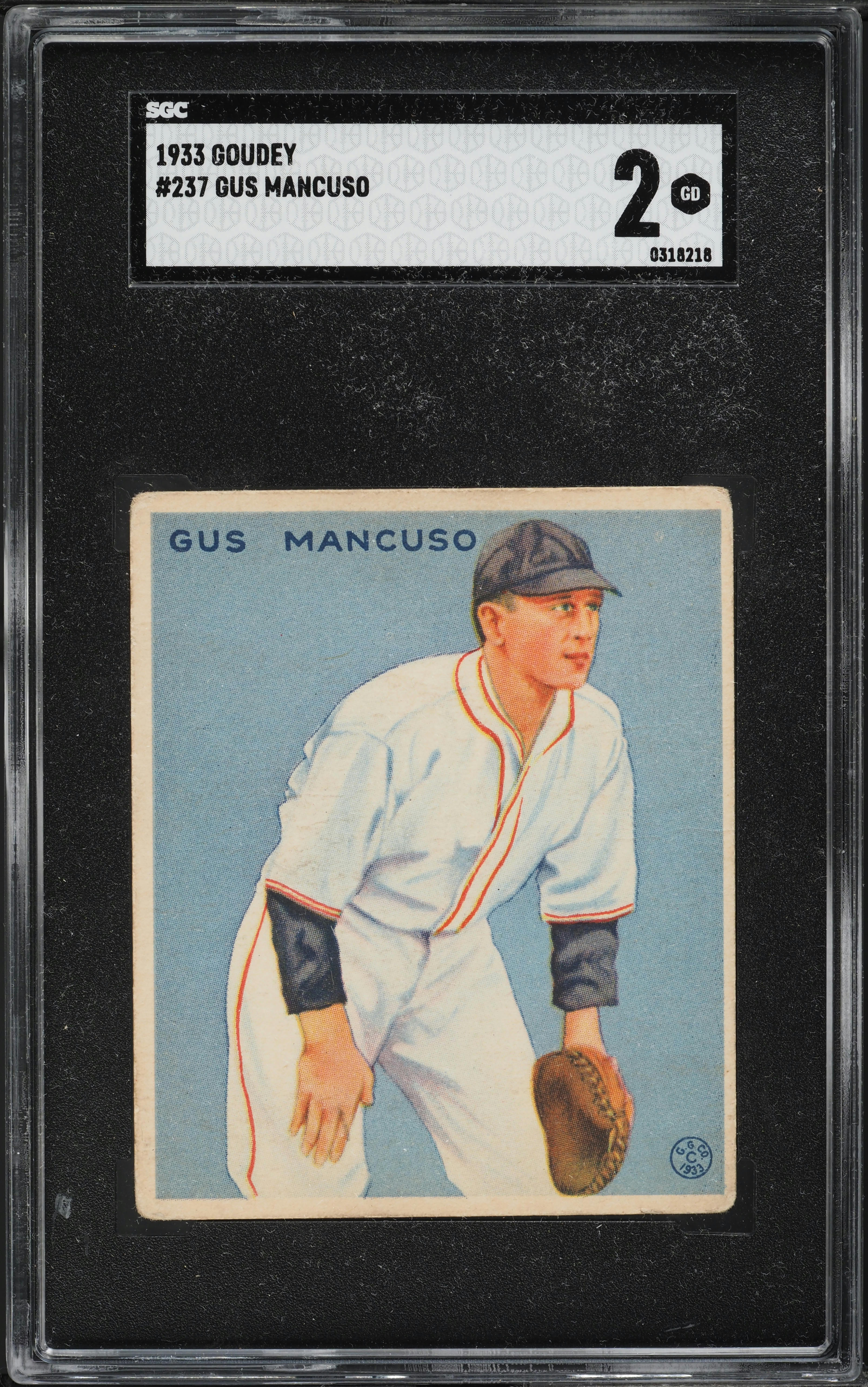 1933 Goudey Gus Mancuso #237 SGC 2 GD