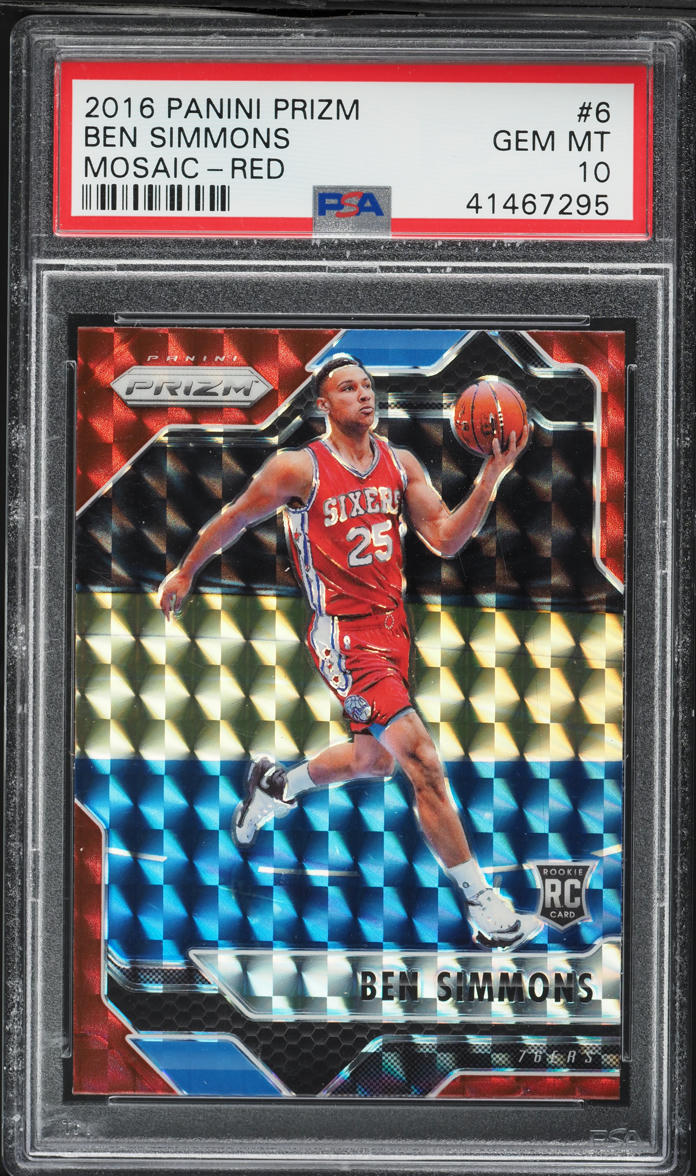 2016 Panini Prizm Mosaic Red Ben Simmons ROOKIE #6 PSA 10 GEM MINT