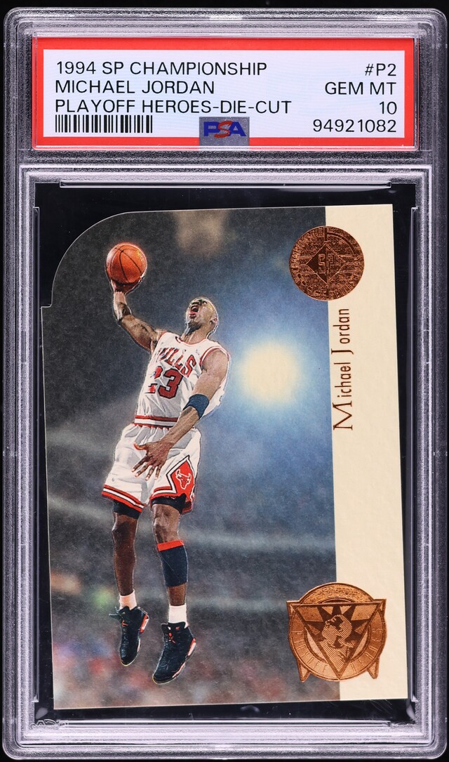 1994 SP Championship Playoff Heroes Die-Cut Michael Jordan #P2 PSA 10 GEM MINT