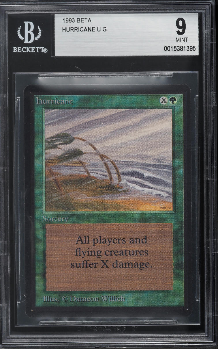 1993 Magic The Gathering MTG Beta Hurricane U G BGS 9 MINT