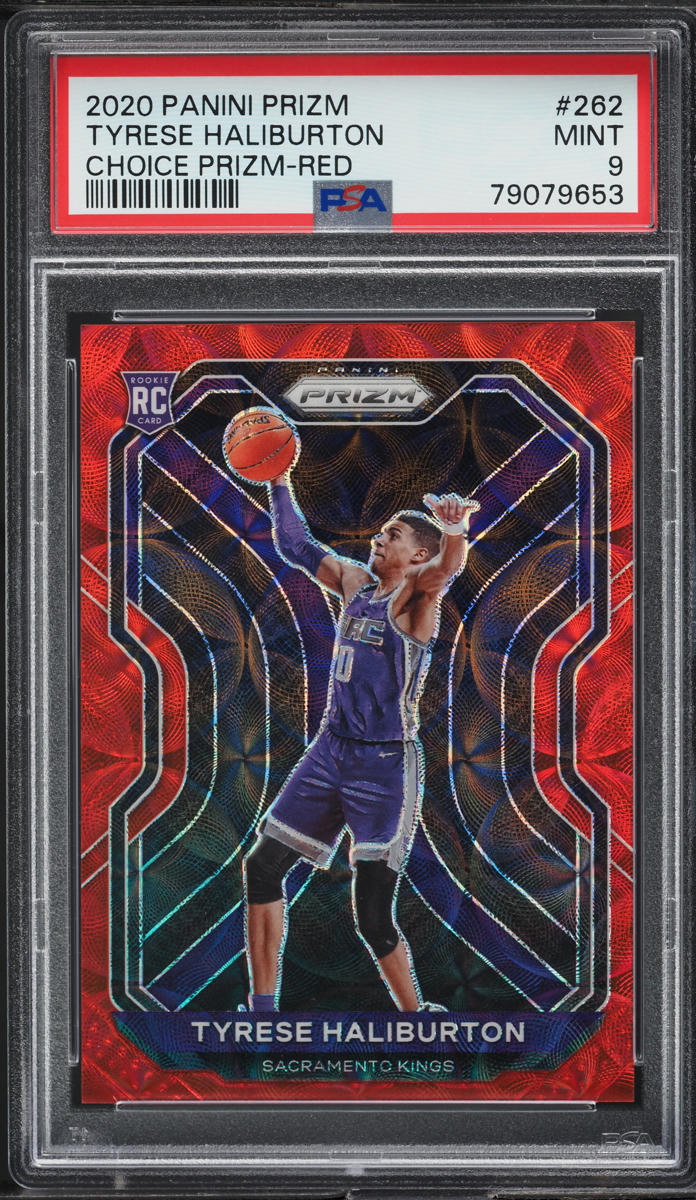 2020 Panini Prizm Choice Red Prizms Tyrese Haliburton ROOKIE /88 #262 PSA 9 MINT