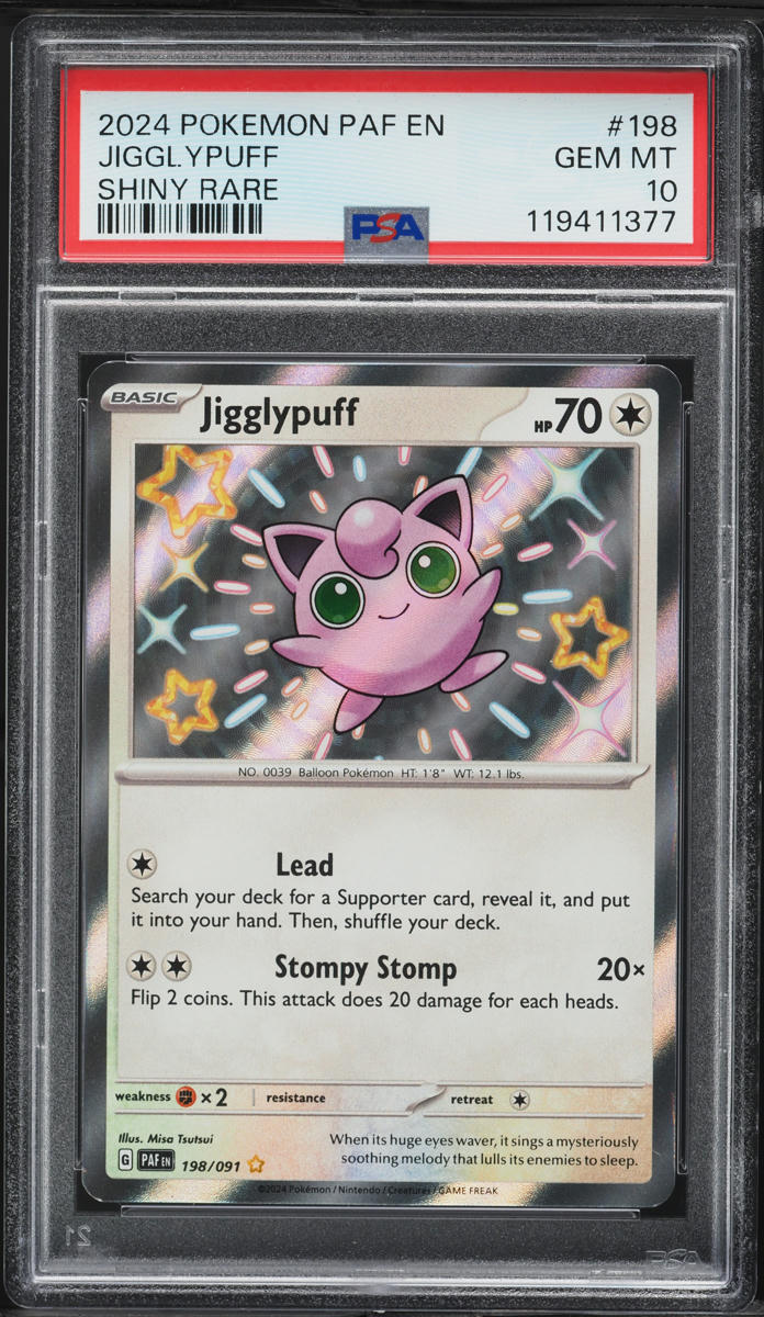 2024 Pokemon SV Paldean Fates Shiny Rare Jigglypuff #198 PSA 10 GEM MINT