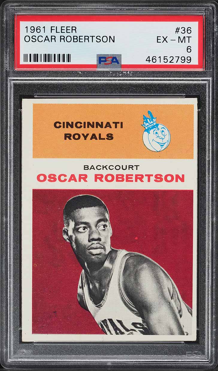 1961 Fleer Basketball Oscar Robertson ROOKIE #36 PSA 6 EXMT