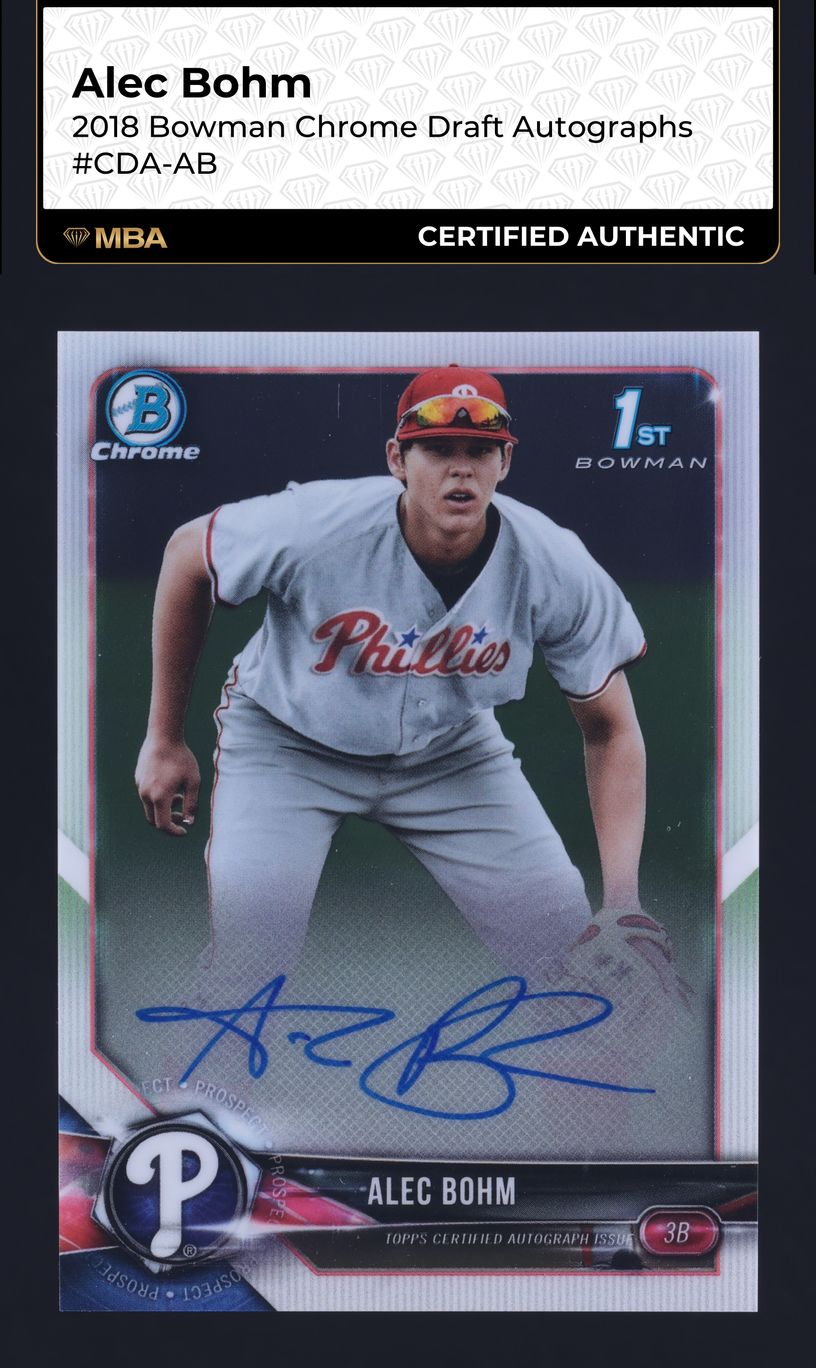 2018 Bowman Chrome Draft Alec Bohm PROSPECT AUTO #CDA-AB MBA AUTH