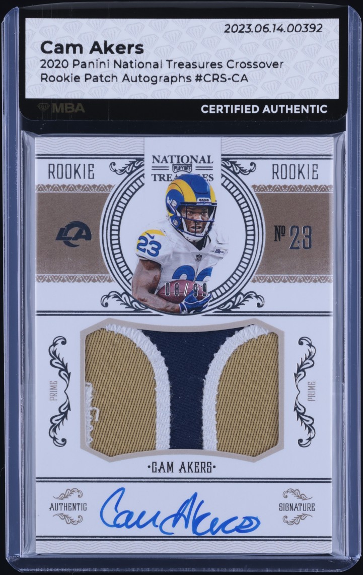2020 National Treasures Crossover Cam Akers ROOKIE PATCH AUTO /99 #CRS-CA MBA AUTH