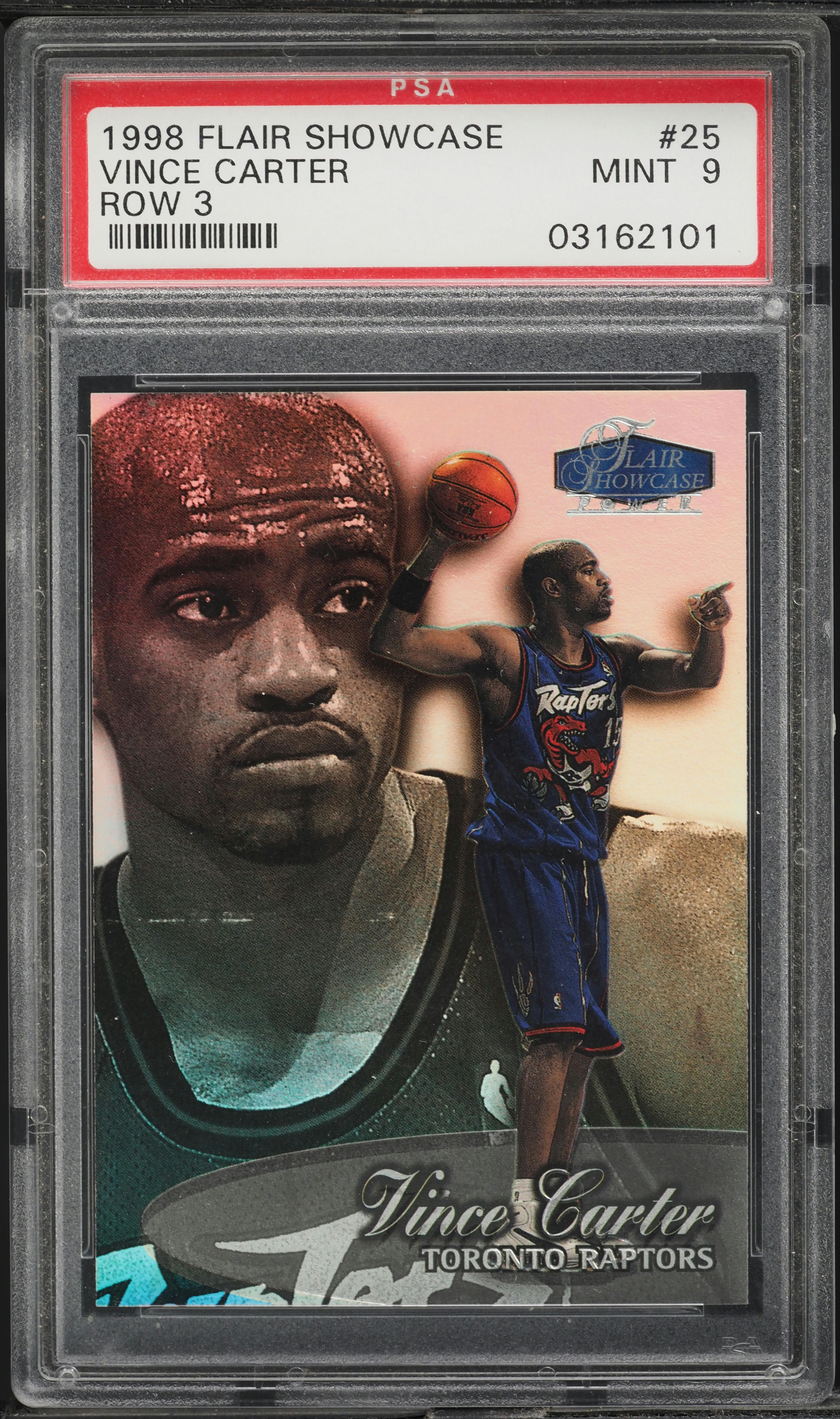 1998 Flair Showcase Row 3 Vince Carter ROOKIE #25 PSA 9 MINT