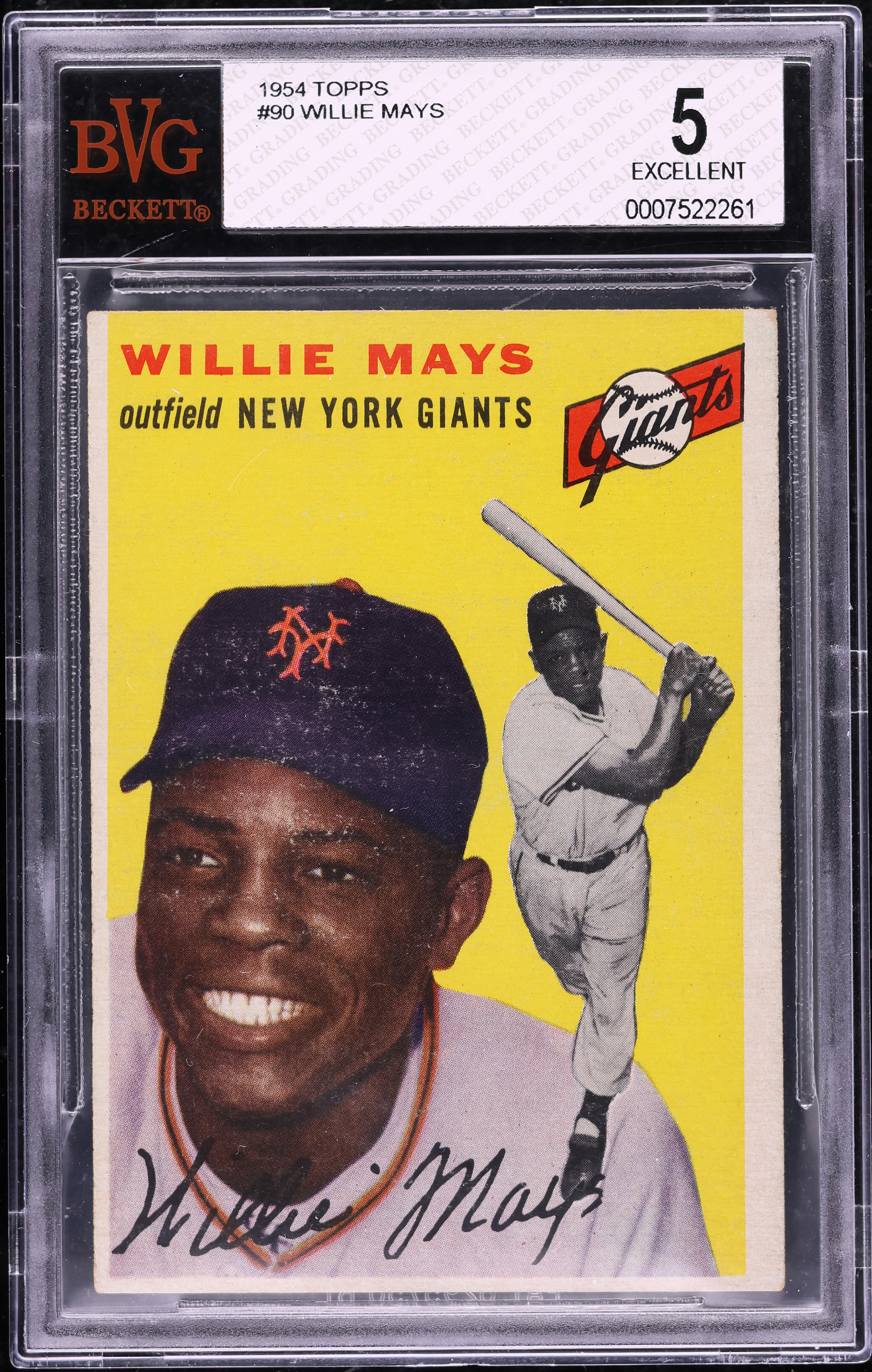 1954 Topps Willie Mays #90 BVG 5 EX