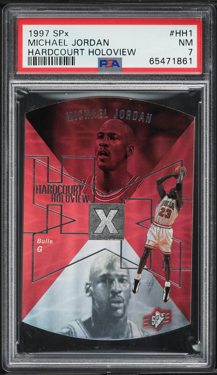 1997 SPx Hardcourt Holoview Die-Cut Michael Jordan #HH1 PSA 7 NRMT