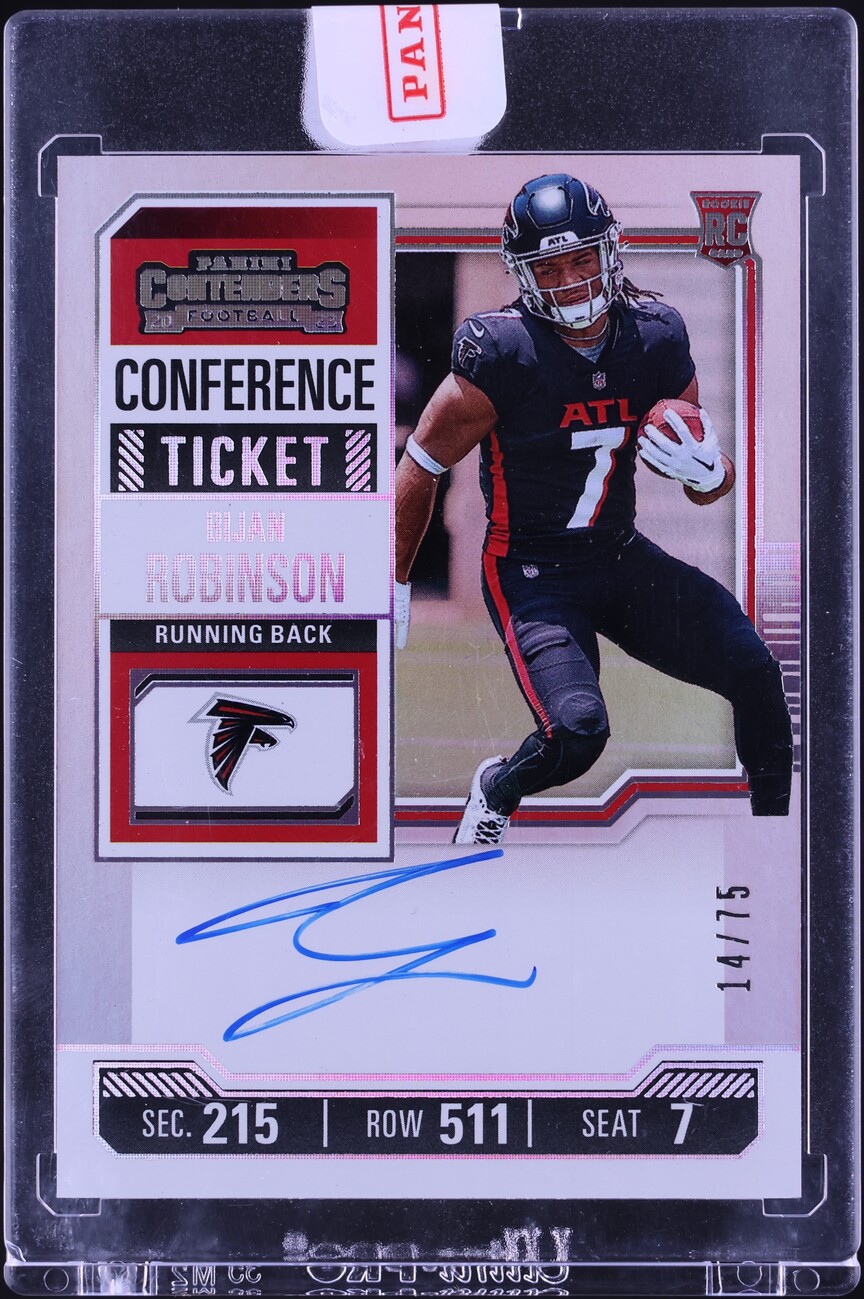 2023 Panini Contenders Conference Ticket Bijan Robinson ROOKIE AUTO /75 #103