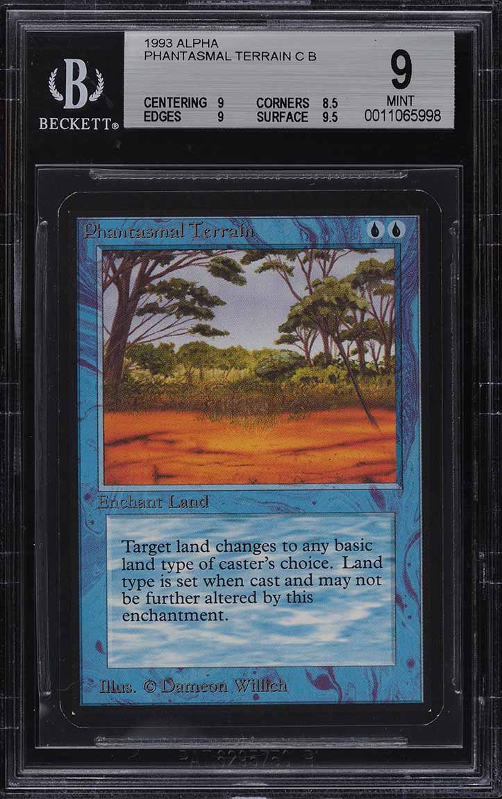 1993 Magic The Gathering MTG Alpha Phantasmal Terrain C B BGS 9 MINT