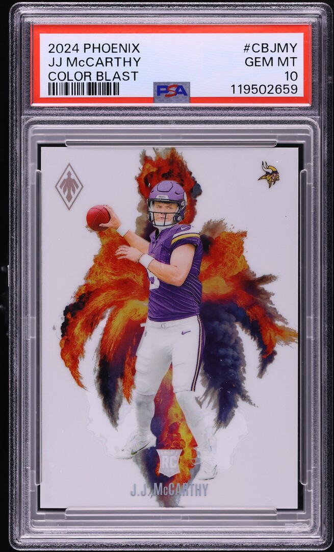 2024 Panini Phoenix Color Blast Jj McCarthy ROOKIE #CBJMY PSA 10 GEM MINT