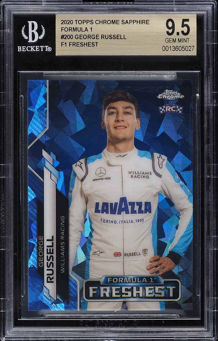 2020 Topps Chrome Sapphire Formula 1 George Russell ROOKIE #200 BGS 9.5 GEM MINT