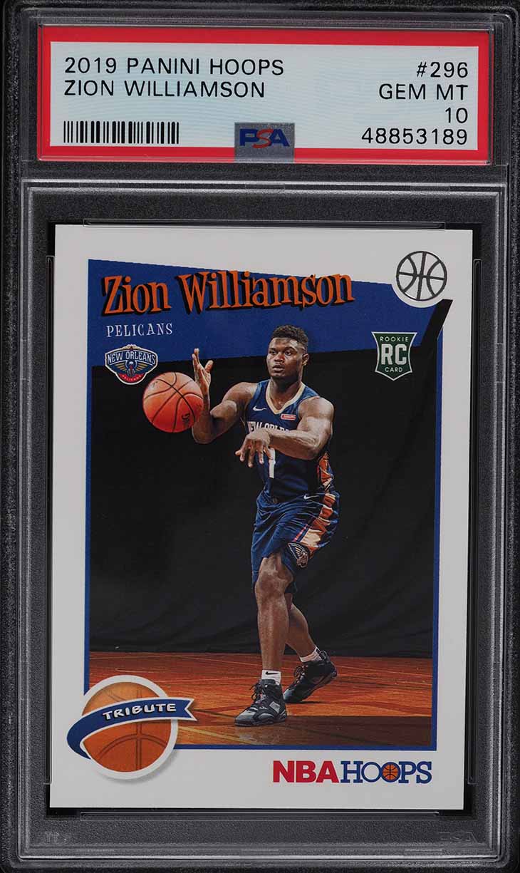 2019 Hoops Tribute Zion Williamson ROOKIE RC #296 PSA 10 GEM MINT
