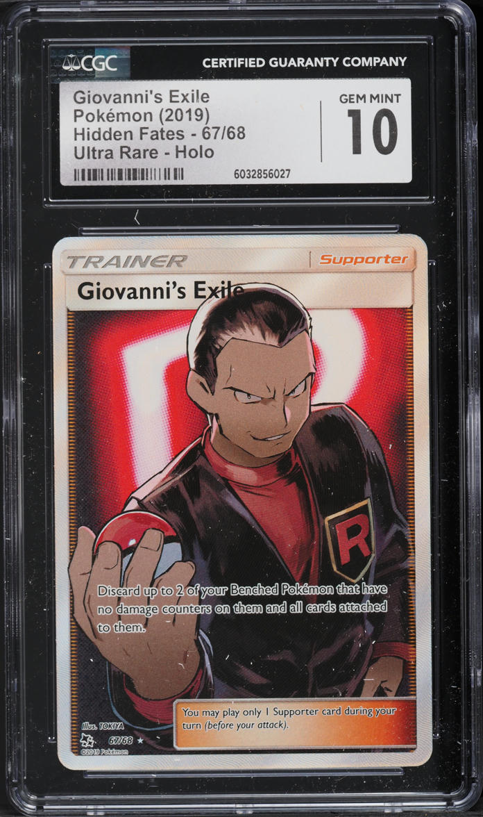 2019 Pokemon SM Hidden Fates Full Art Giovanni's Exile #67 CGC 10 GEM MINT