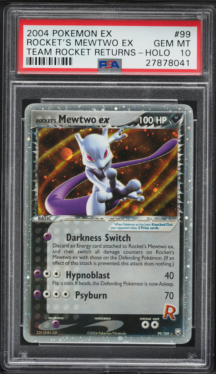 2004 Pokemon EX Team Rocket Returns Holo Rocket's Mewtwo ex #99 PSA 10 GEM MINT