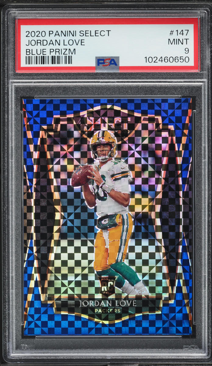 2020 Select Premier Level Blue Prizm Jordan Love ROOKIE /149 #147 PSA 9 MINT