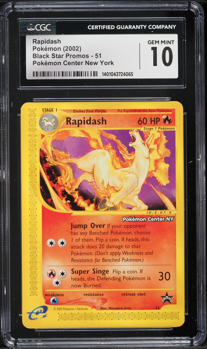 2002 Pokemon Black Star Promo Center New York Rapidash #51 CGC 10 GEM MINT