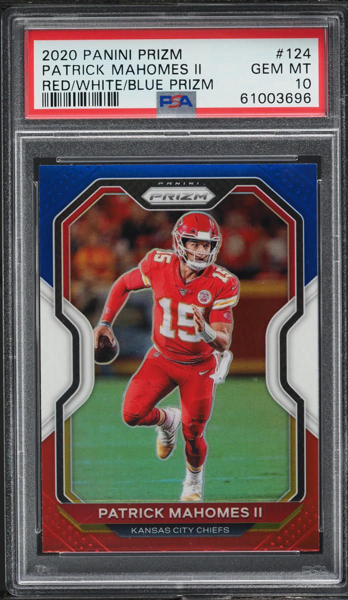 2020 Panini Prizm Red White Blue Patrick Mahomes II #124 PSA 10 GEM MINT