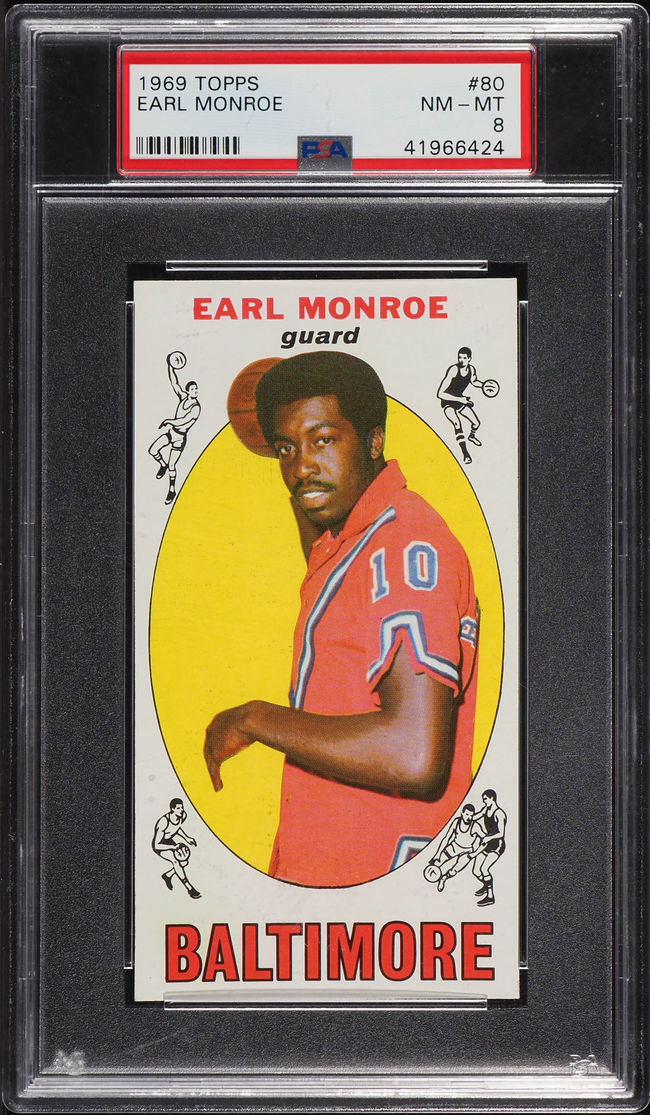 1969 Topps Basketball Earl Monroe ROOKIE #80 PSA 8 NM-MT