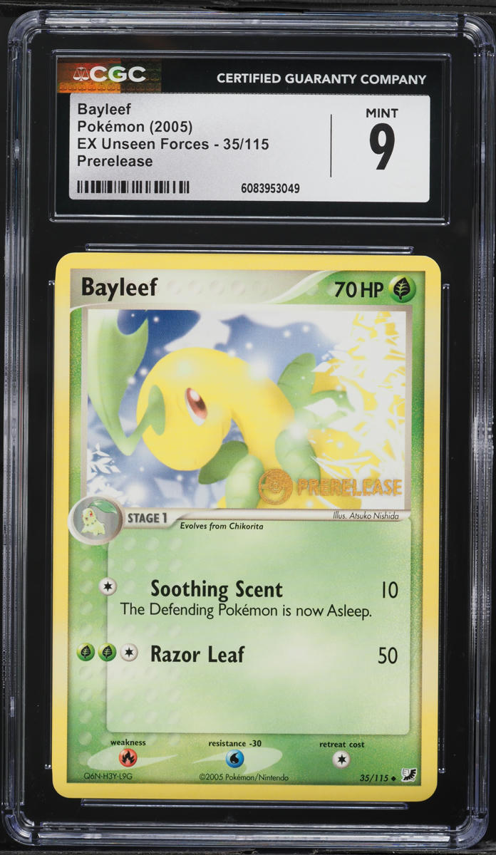 2005 Pokemon EX Unseen Forces Prerelease Bayleef #35 CGC 9 MINT