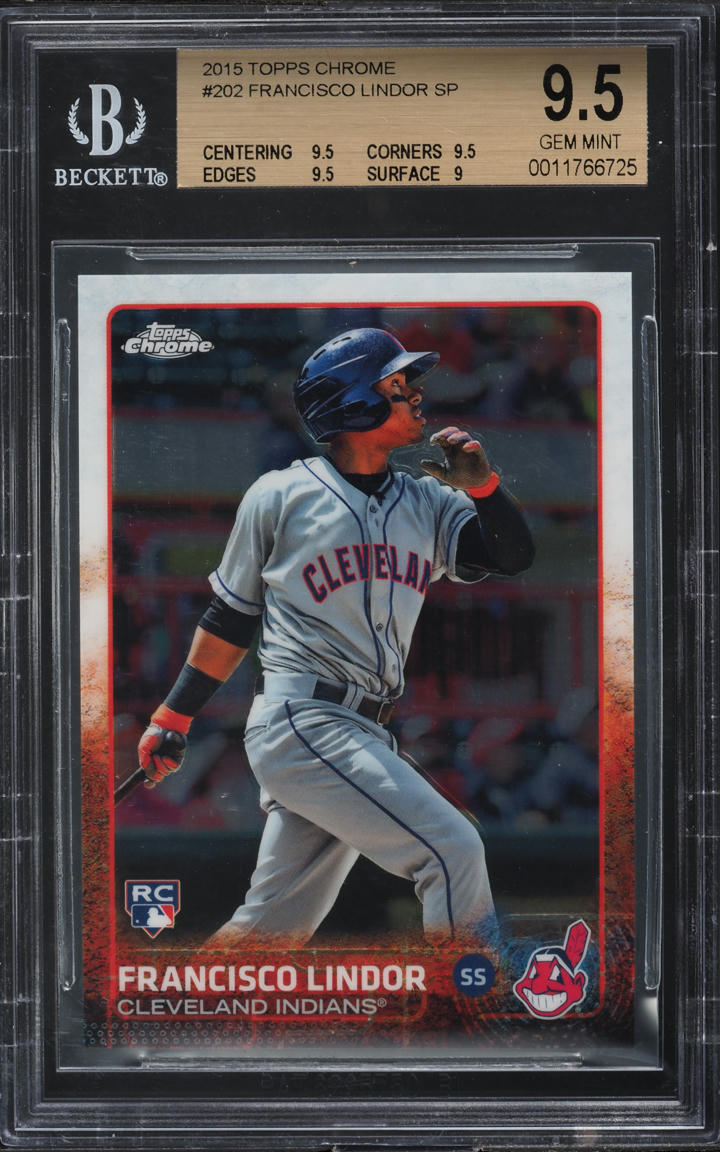 2015 Topps Chrome Francisco Lindor ROOKIE #202 BGS 9.5 GEM MINT