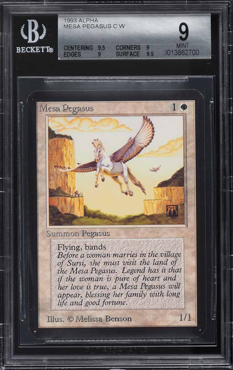 1993 Magic The Gathering MTG Alpha Mesa Pegasus C W BGS 9 MINT