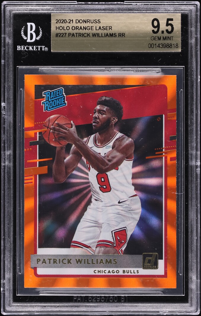 2020 Donruss Holo Orange Laser Patrick Williams ROOKIE #227 BGS 9.5 GEM MINT