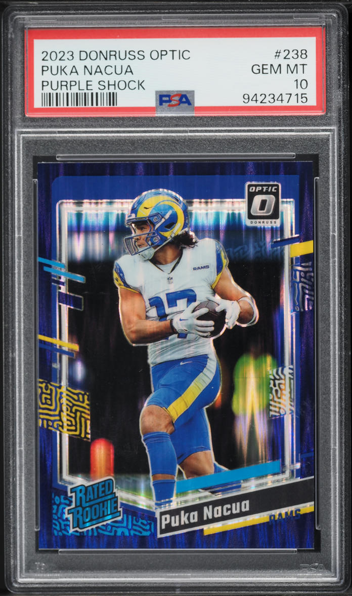 2023 Donruss Optic Purple Shock Puka Nacua ROOKIE #238 PSA 10 GEM MINT