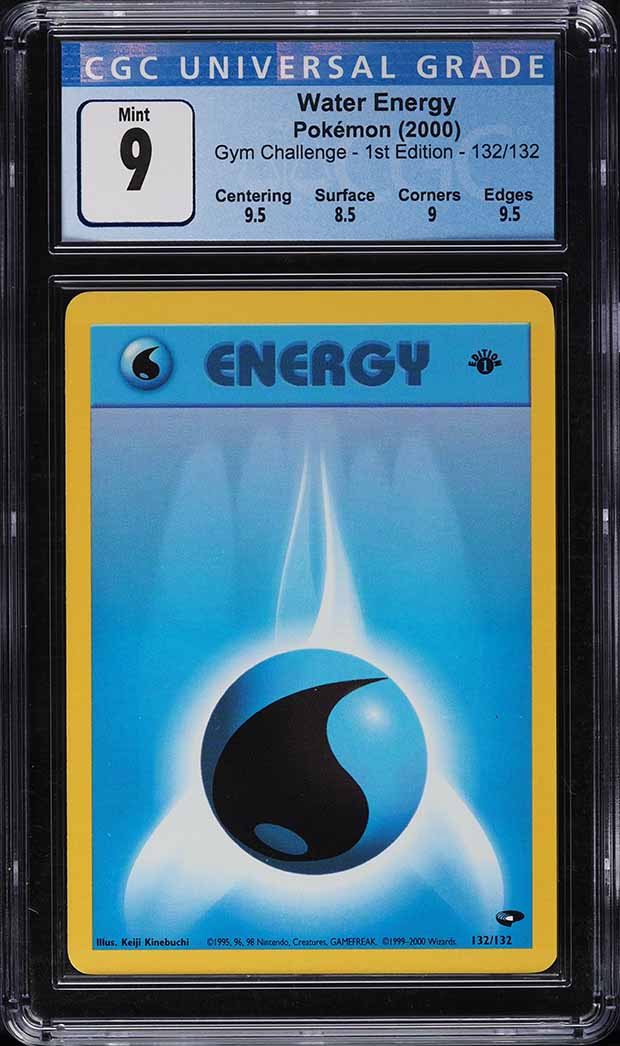 2000 Pokemon Gym Challenge 1st Edition Water Energy #132 CGC 9 MINT
