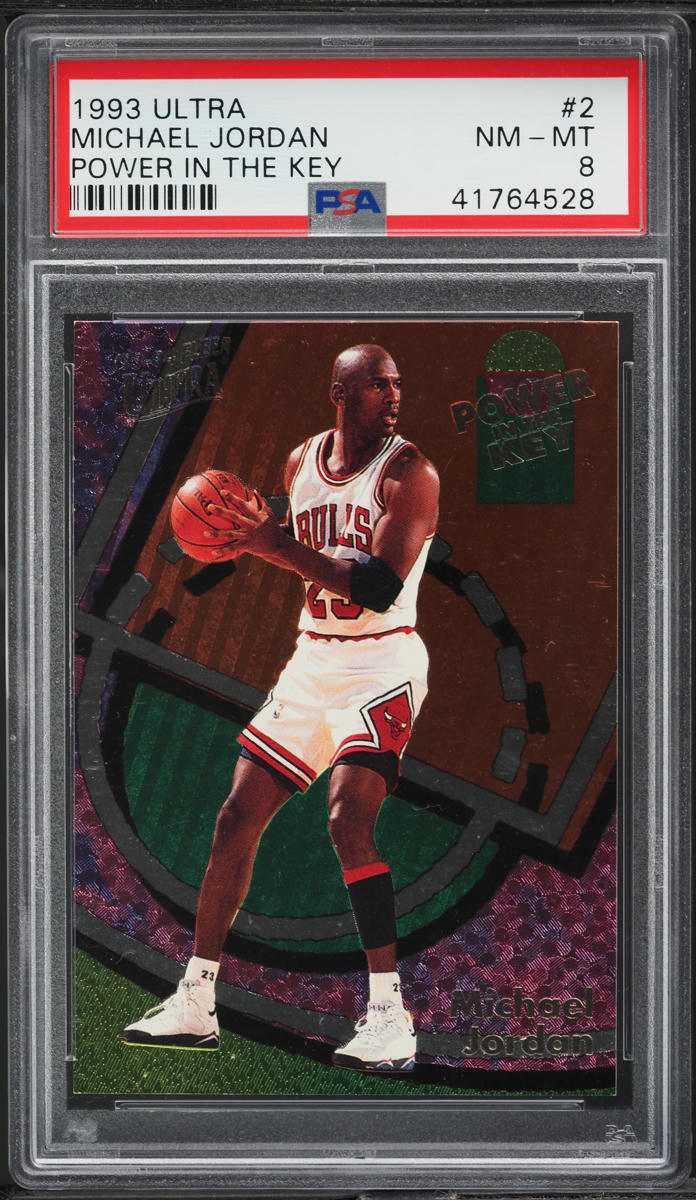 1993 Ultra Basketball Power In The Key Michael Jordan #2 PSA 8 NM-MT