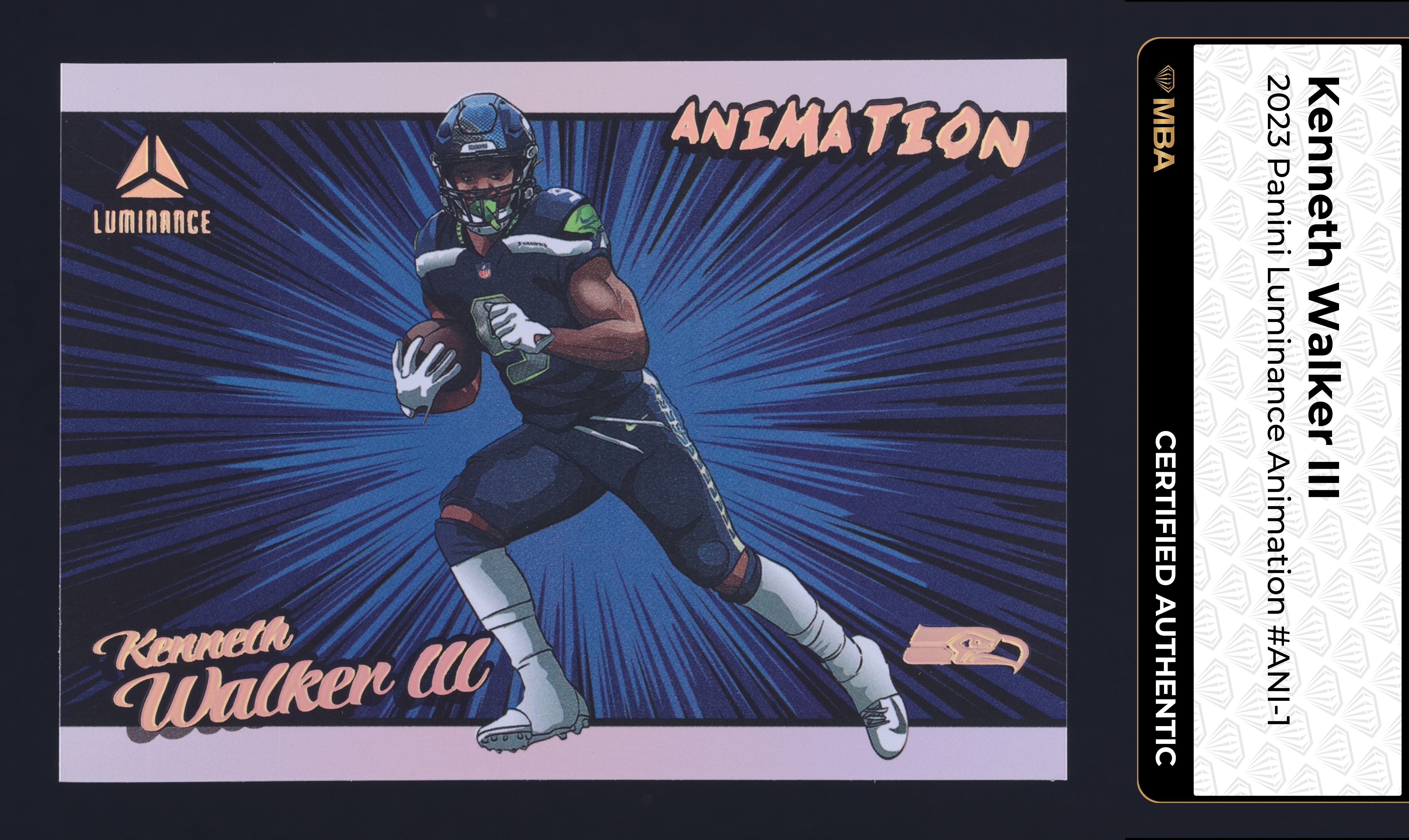 2023 Panini Luminance Animation Kenneth Walker III #ANI-1 MBA AUTH