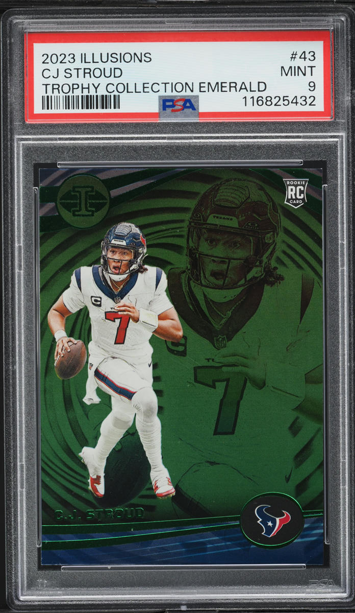 2023 Panini Illusions Trophy Collection Emerald C.J. Stroud ROOKIE #43 PSA 9