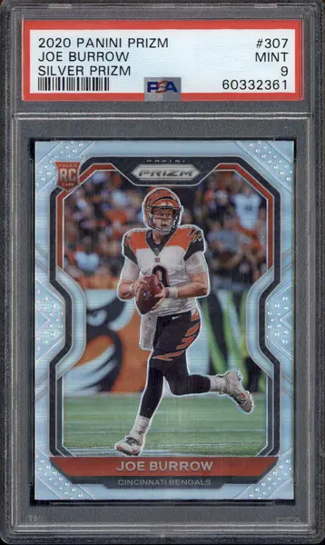 2020 Panini Prizm Silver Prizm #307 Joe Burrow RC PSA 9