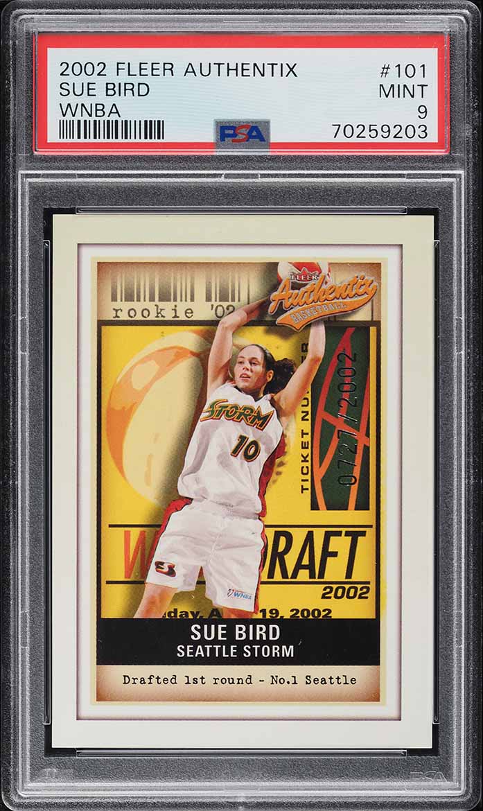 2002 Fleer Authentix WNBA Sue Bird ROOKIE #101 PSA 9 MINT