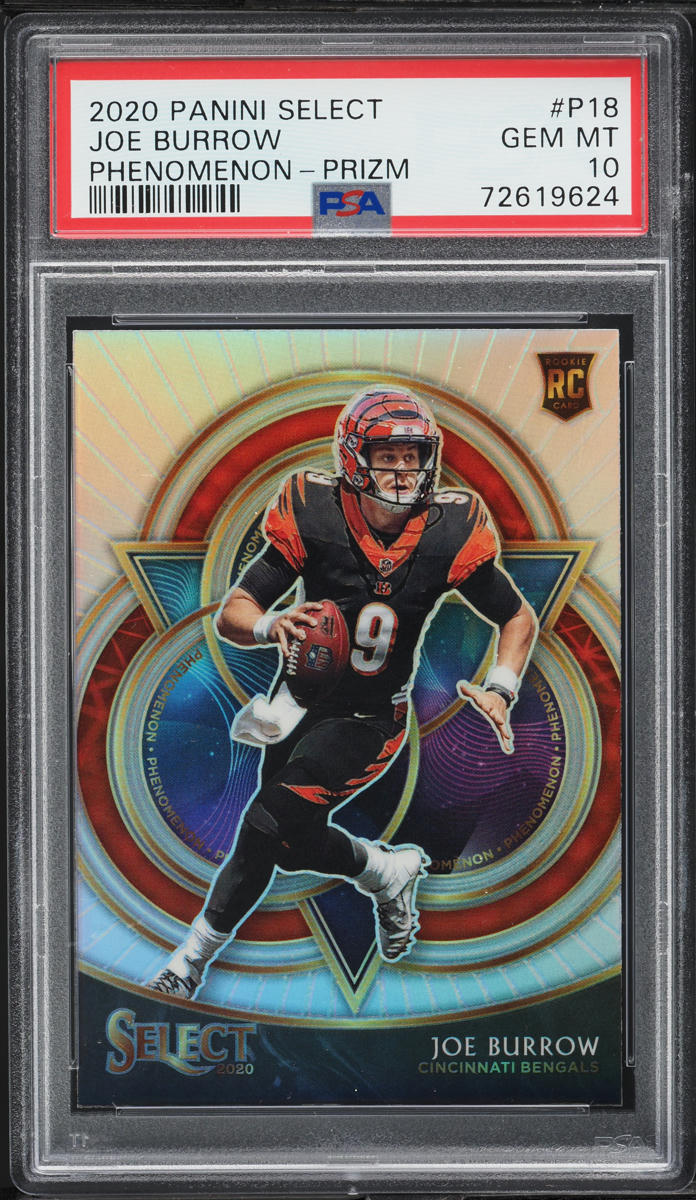 2020 Select Phenomenon Silver Prizm Joe Burrow ROOKIE #P18 PSA 10 GEM MINT
