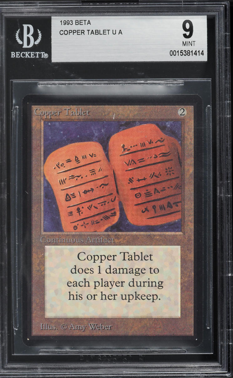 1993 Magic The Gathering MTG Beta Copper Tablet BGS 9 MINT
