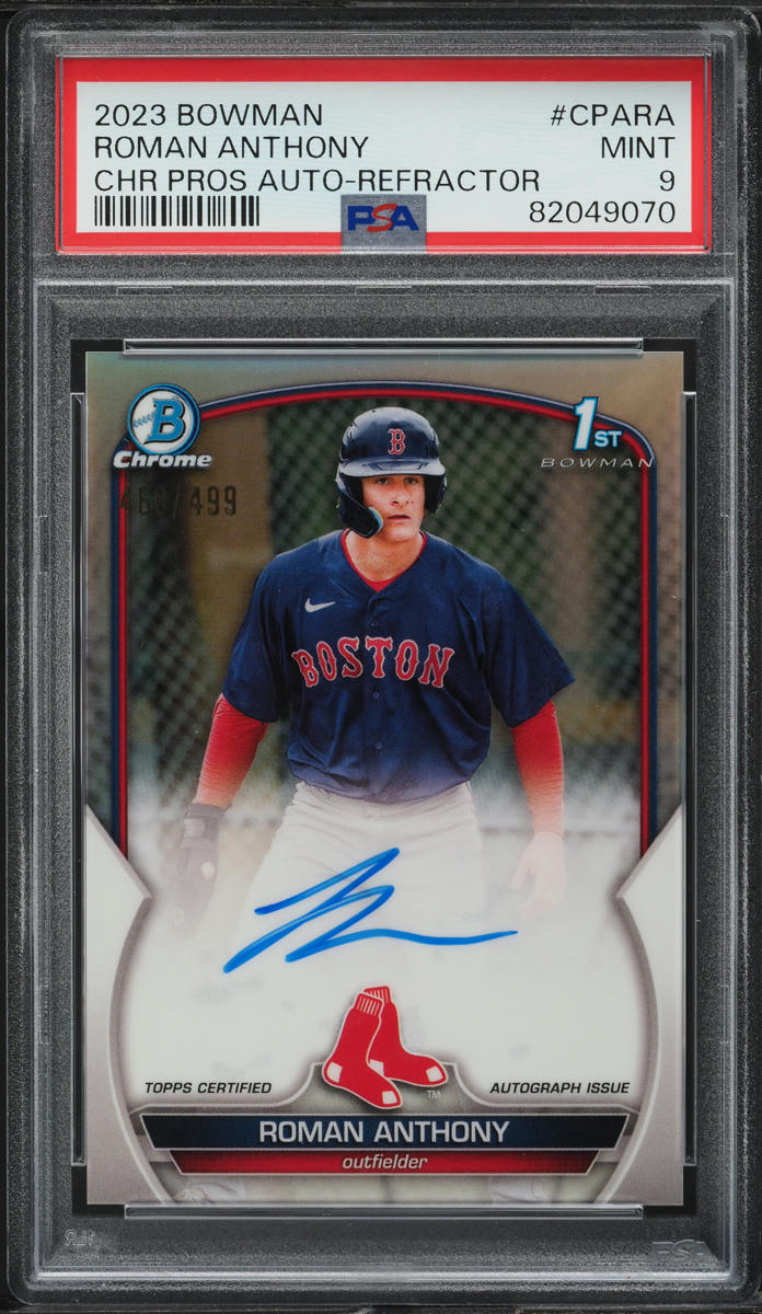 2023 Bowman Chrome Refractor Roman Anthony ROOKIE AUTO /499 #CPA-RA PSA 9 MINT