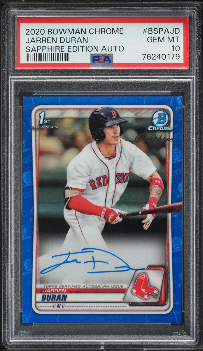 Jarren Duran #BSPA-JD 2020 Bowman Sapphire Edition Baseball Autographs