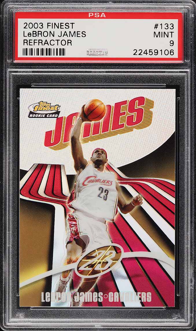 2003 Finest Refractor LeBron James ROOKIE /250 #133 PSA 9 MINT