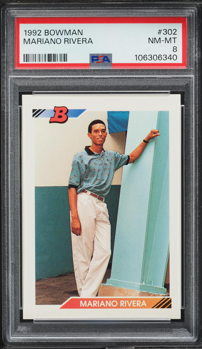 1992 Bowman Mariano Rivera ROOKIE #302 PSA 8 NM-MT