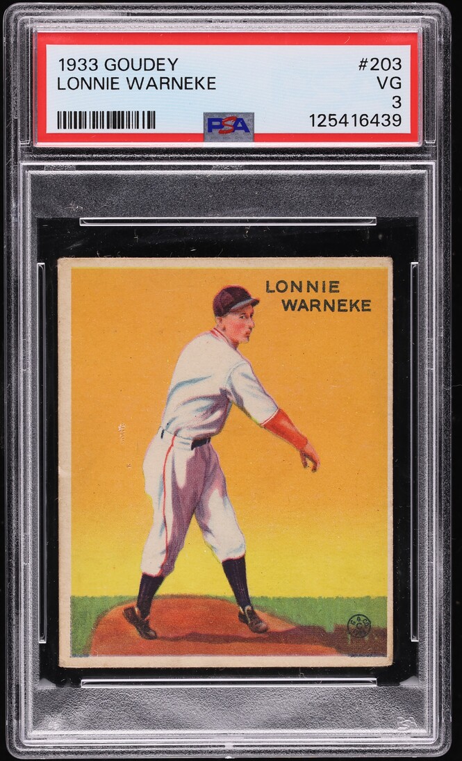 1933 Goudey Lonnie Warneke #203 PSA 3 VG