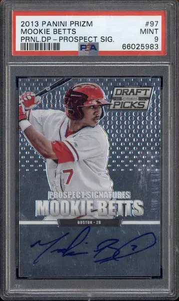 2013 Panini Prizm Perennial Draft Autograph Mookie Betts Auto PSA 9
