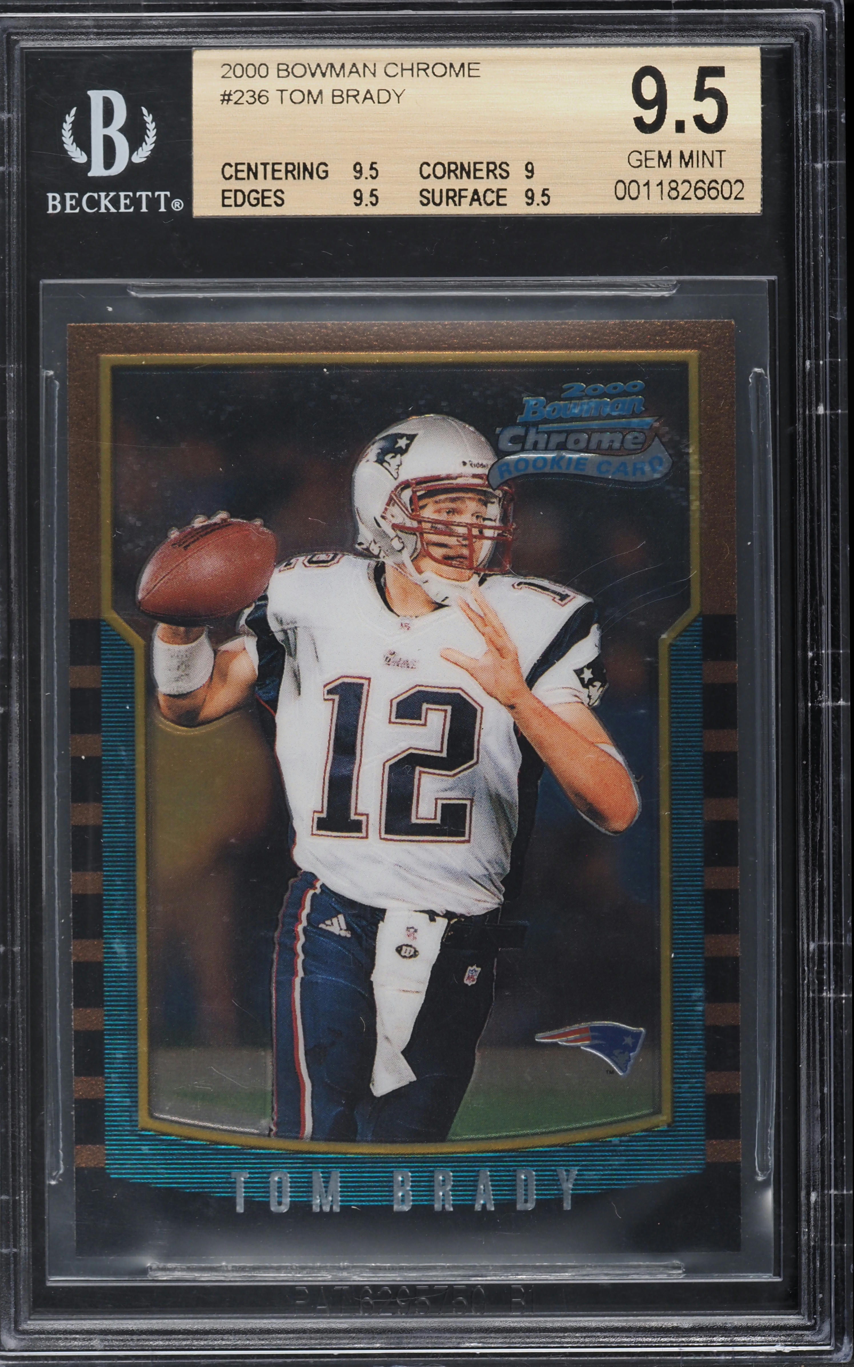 2000 Bowman Chrome Tom Brady ROOKIE #236 BGS 9.5 GEM MINT