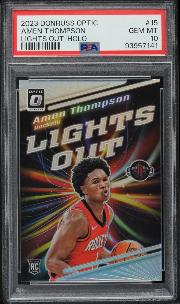2023 Donruss Optic Lights Out Holo Amen Thompson ROOKIE #15 PSA 10 GEM MINT