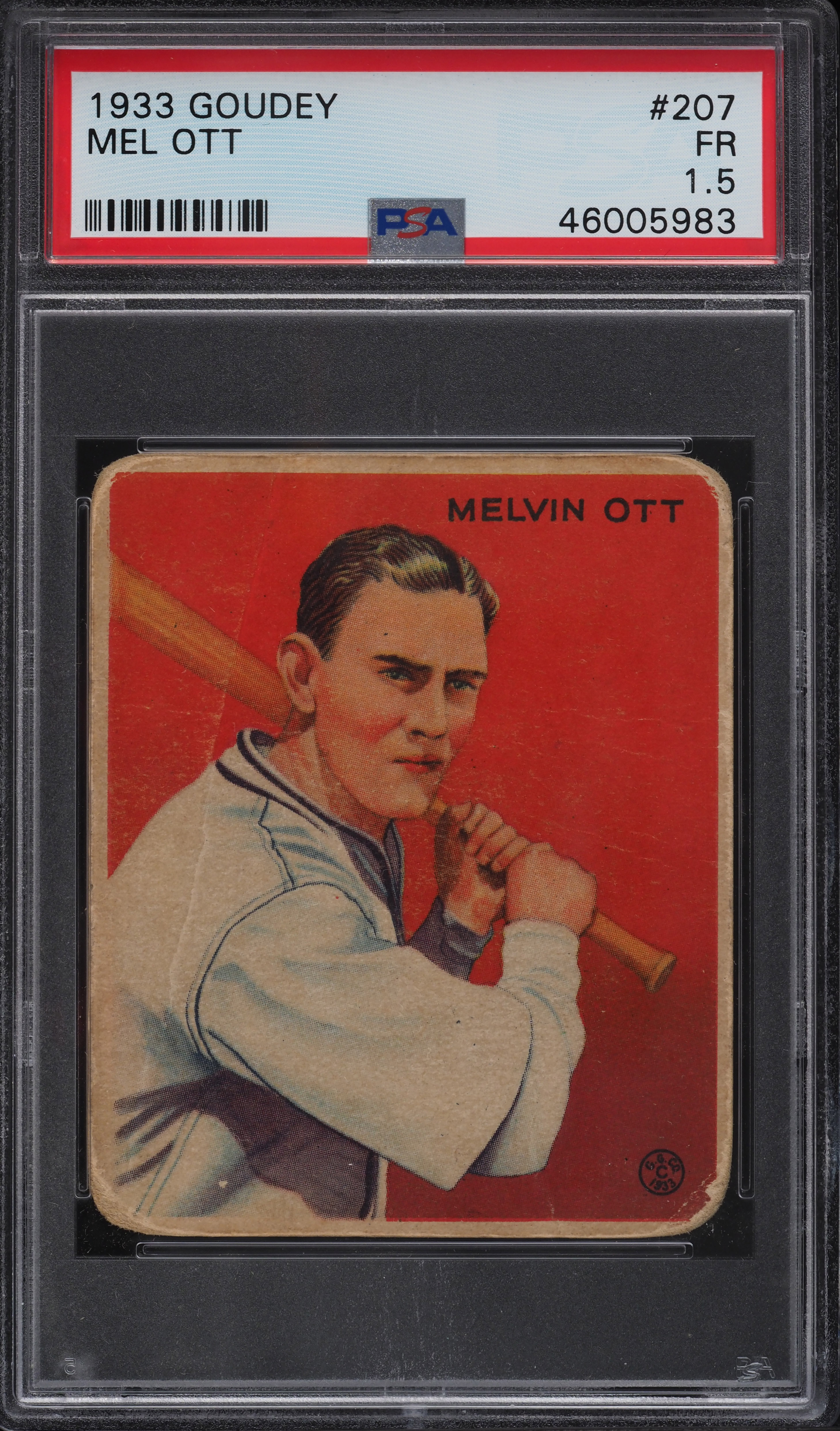 1933 Goudey Mel Ott #207 PSA 1.5 FR