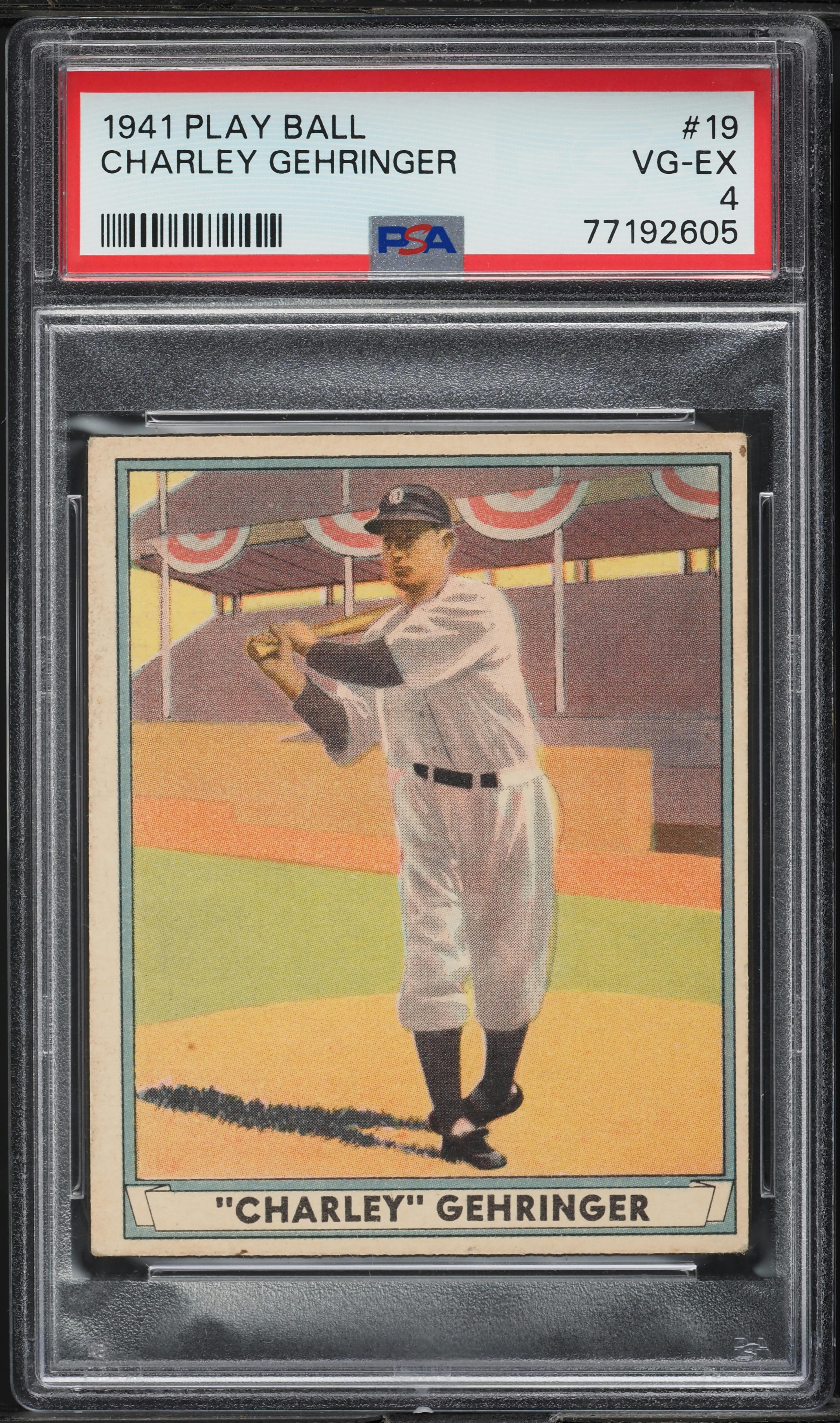 1941 Play Ball Charley Gehringer #19 PSA 4 VGEX