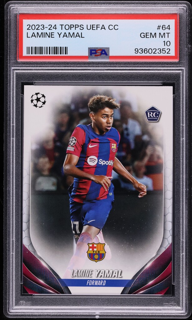 2023 Topps UEFA Club Competitions Lamine Yamal ROOKIE #64 PSA 10 GEM MINT