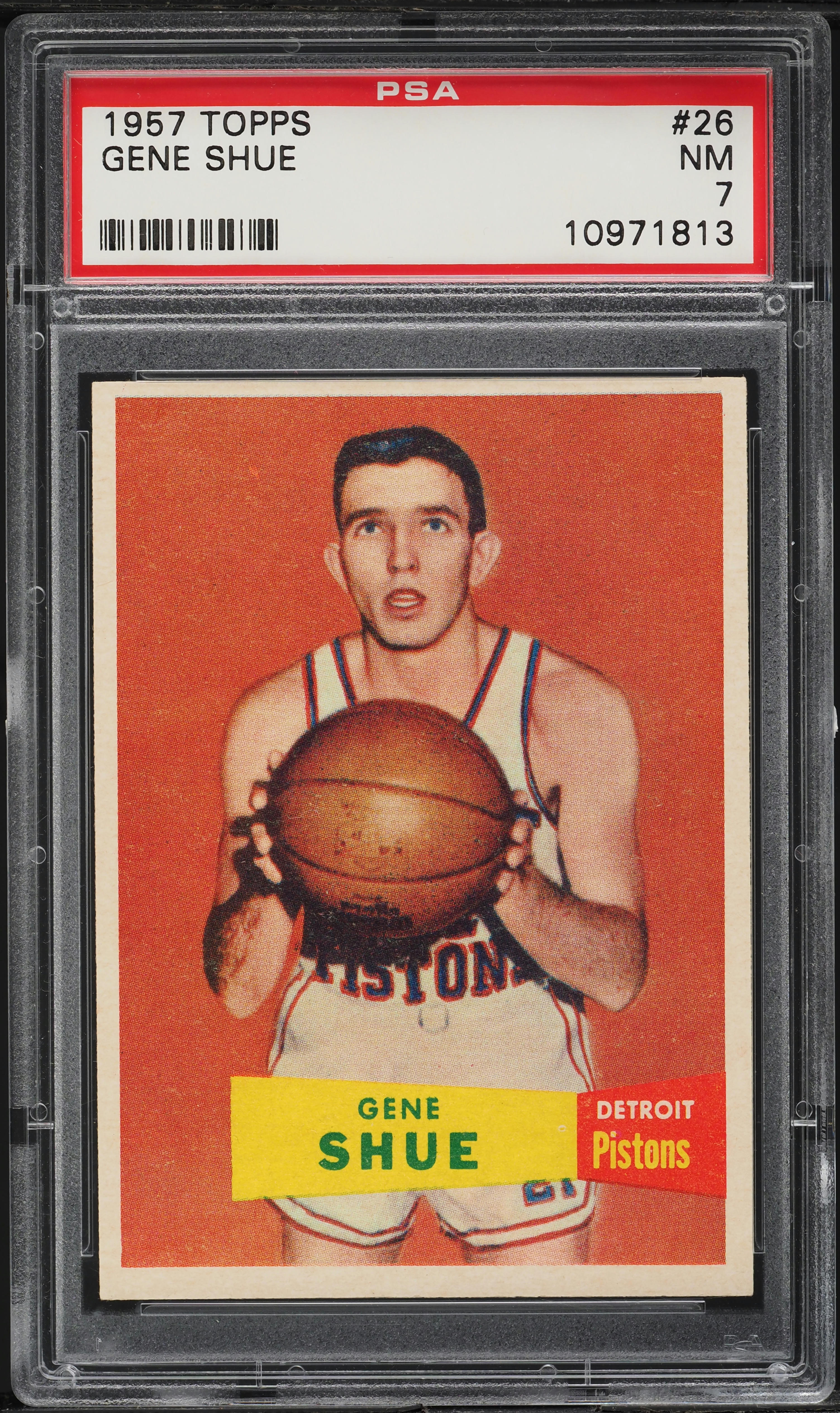 1957 Topps Basketball Gene Shue ROOKIE #26 PSA 7 NRMT